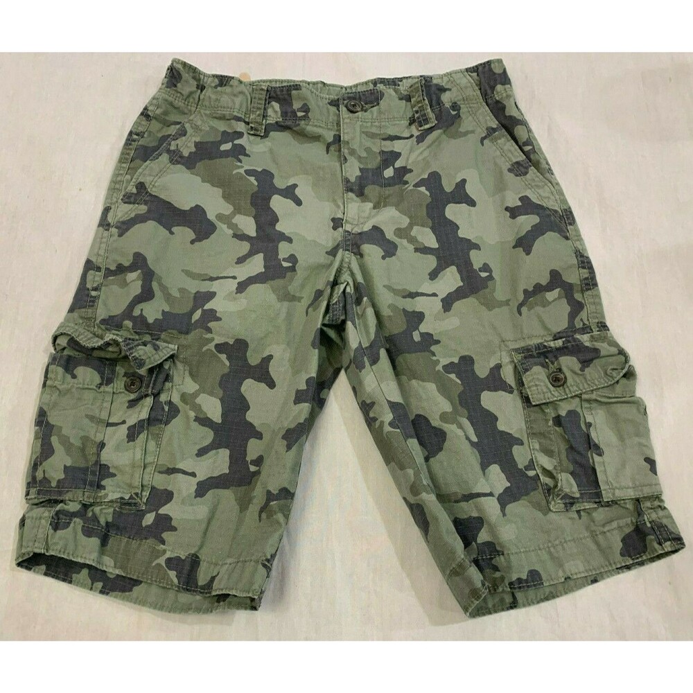 ARIZONA BOYS CARGO CAMO COTTON SHORTS SIZE 18
